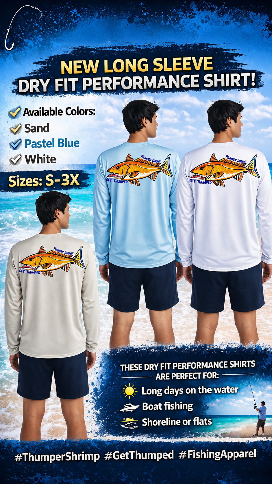 Bull Red Thumper Shrimp Long Sleeve
